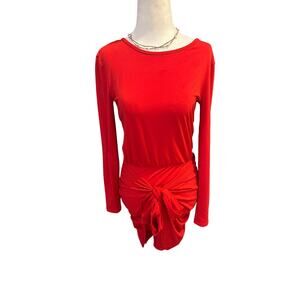 Fiestar Red Holiday Flirty Hip Detail Dress